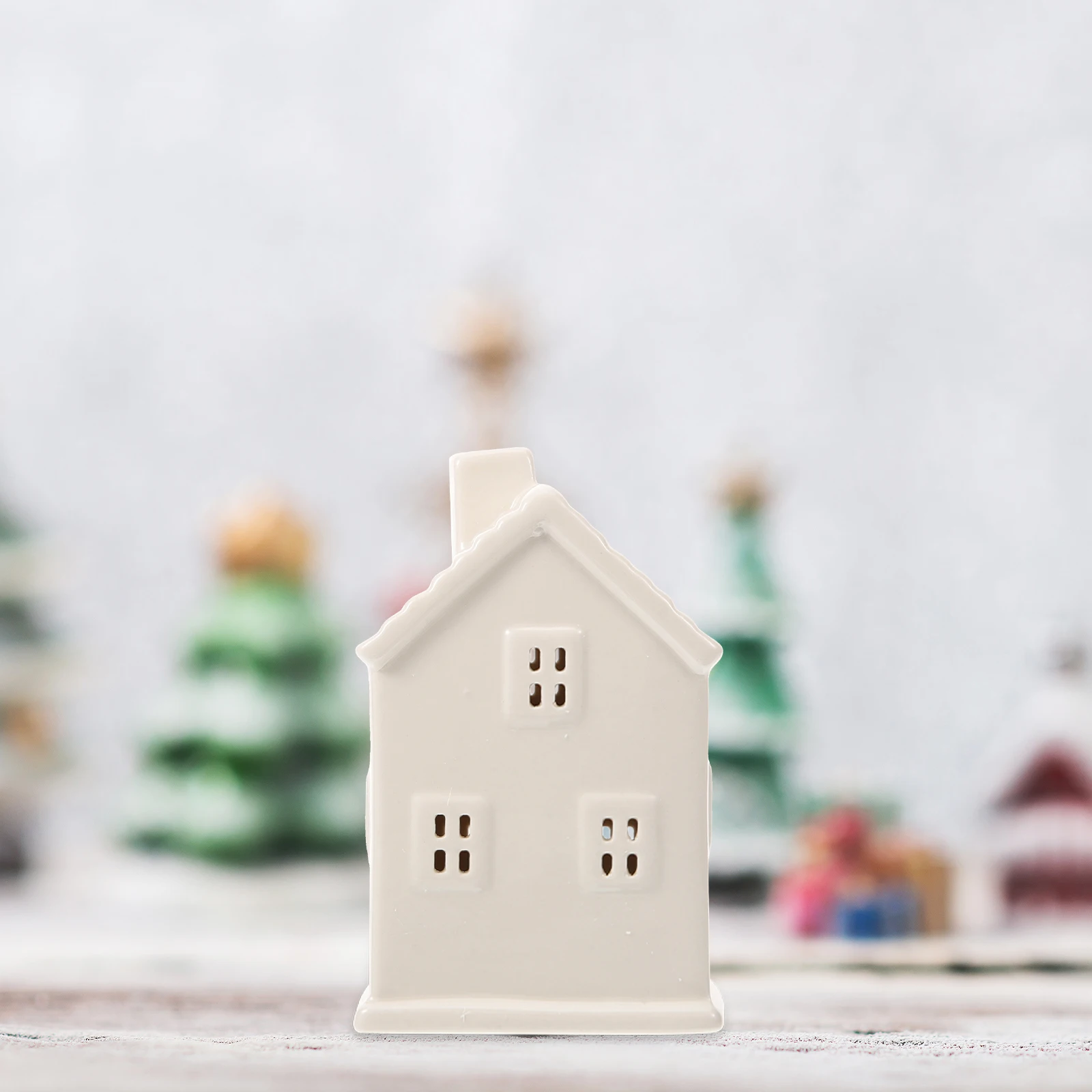 

Ceramic Lighting Christmas Adornment Joyful Festive Decoration Desktop Ornament for Anywhere Gift Size S Grey