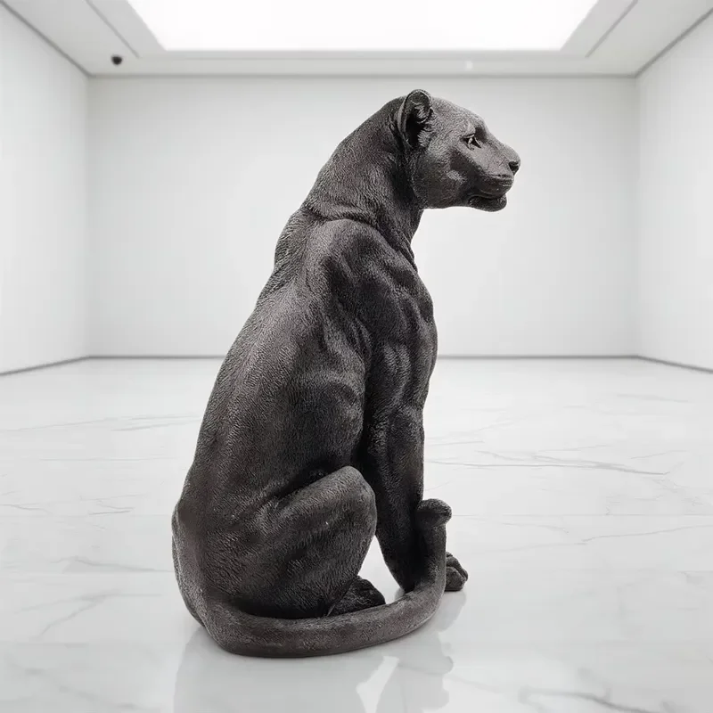 Elegant Resin Black Panther Statue-Buddhism Love Design Home & Business Gift Outdoor Landscape Decoration