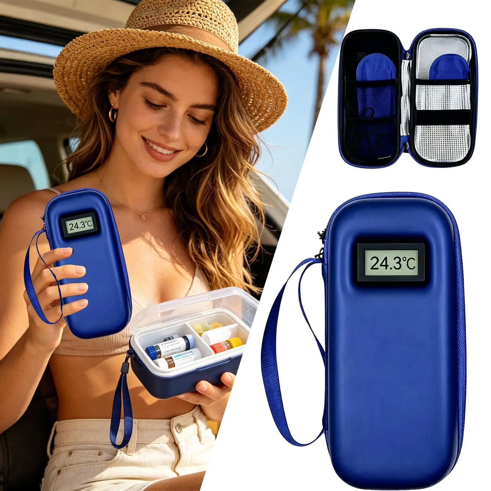 Cooler Travel Case With Temp Display Waterproof Storage Bag Insulated Cooler Bag With 2 Ice Packs For Outdoor Travel Camping view 2
