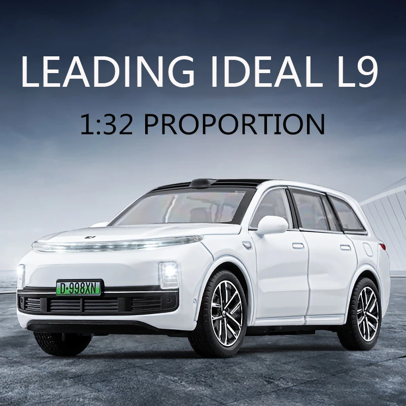 

1:32 LEADING IDEAL L9 SUV Alloy New Energy Car Vehicle Model Diecast Metal Charging Vehicles Car Model Sound Light Kids Toy Gift