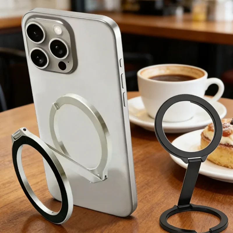 

Universal Folding Double Sided Magnetic Phone Holder for Magsafe Gym Treadmill Car Foldable Smartphone Phone Stand