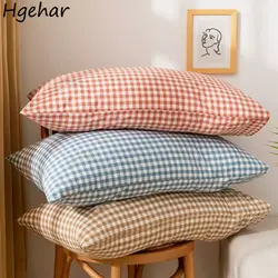 Pillowcase Envelope Style Plaid Couples Plain Ins 48x74cm Washable Cotton Home Textile Household Bedroom Throw Pillow Case New