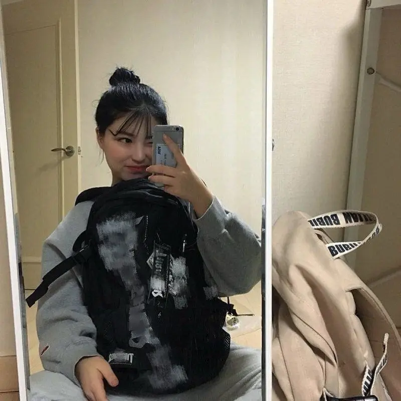 Flame Street Travel Gran Capaci Bapa Bolso de doble hombro Cool Student Bookbag Trabajo Funcional ex Poliéster Ox...