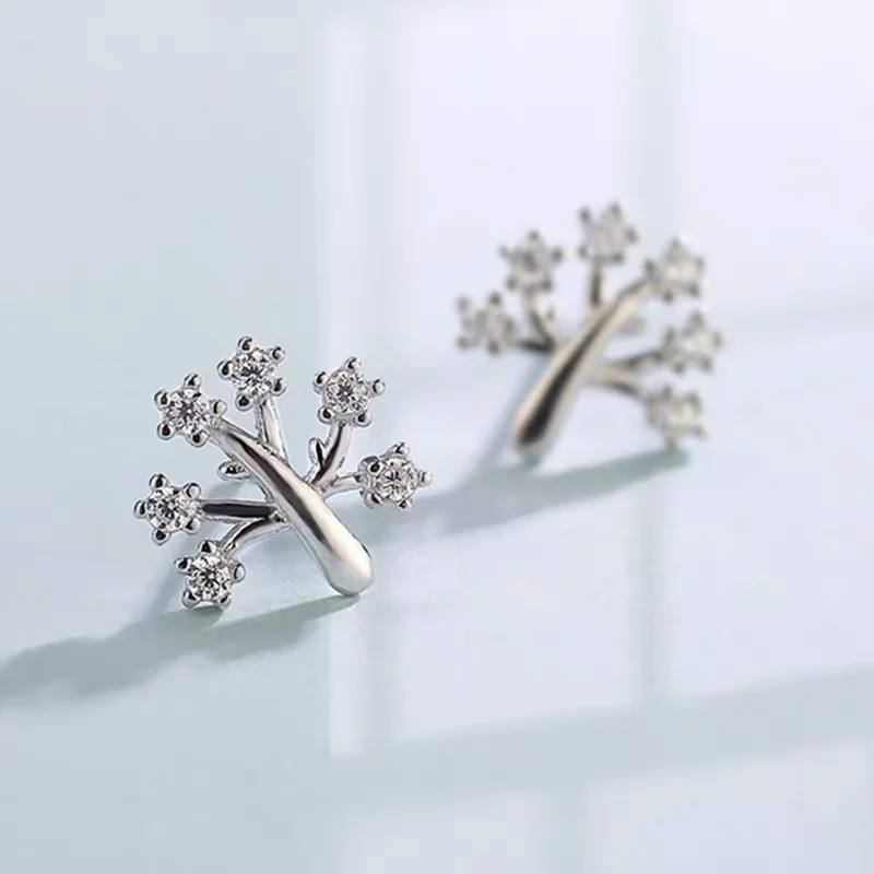 

Серьги-гвоздики из чистого серебра 925, модные серьги-гвоздики «Счастливое желание», изысканные и элегантные модные серьги в корейском стиле для женщин