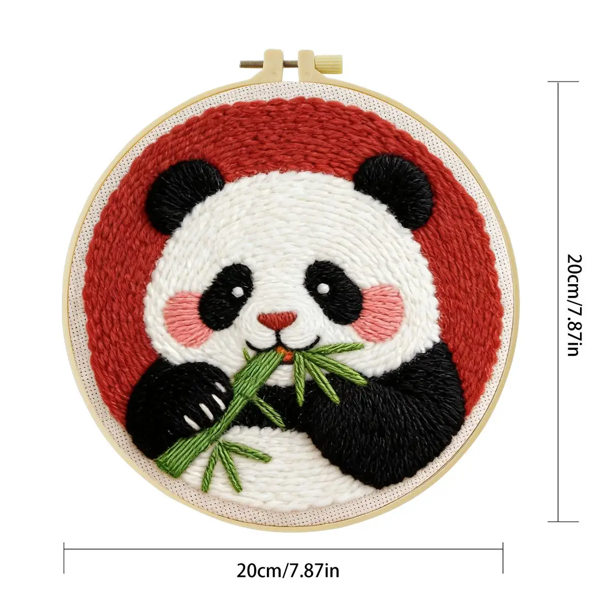 20X20CM/7,87 Zoll Panda Punch Needle Stickerei-Set, Stickerei-Kit, Gestrickte Stickerei, DIY Handgemachtes Geschenk, Heimdekoration – Detail 3