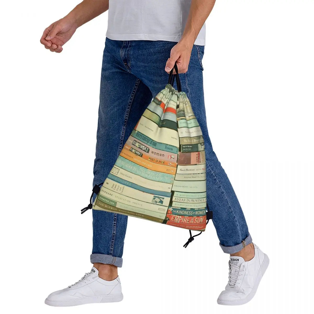 Bücherwurm Rucksäcke Mode tragbare Kordel zug Taschen Kordel zug Bündel Tasche Schuhe Tasche Bücher taschen für Mann Frau Schule