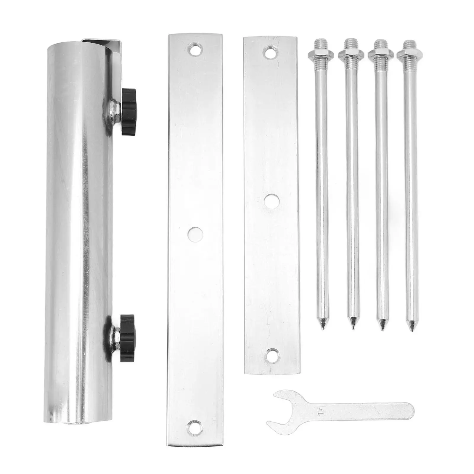 

Stainless Patio Umbrella Stand with Ground Insert & 4 Spikes for 44mm Poles - Easy Install & Durable