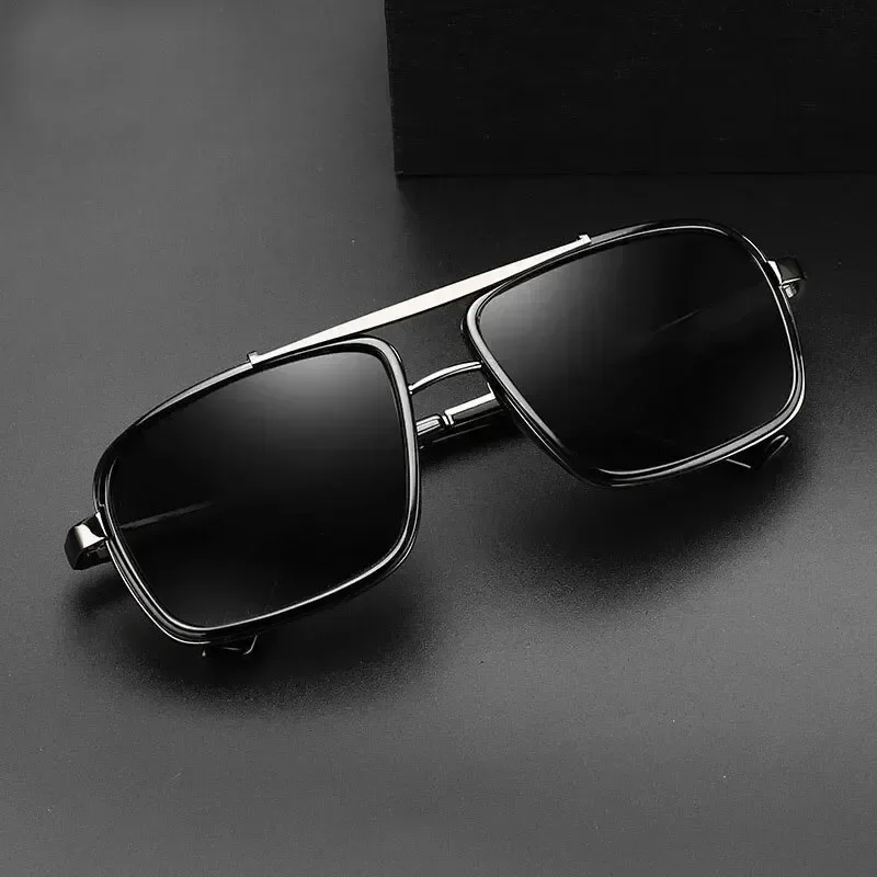 Men Vintage Fashion Steampunk Square Sun Glasses Male Driving Summer Travelling Shades Sun Glasses UV400 Gafas De Sol