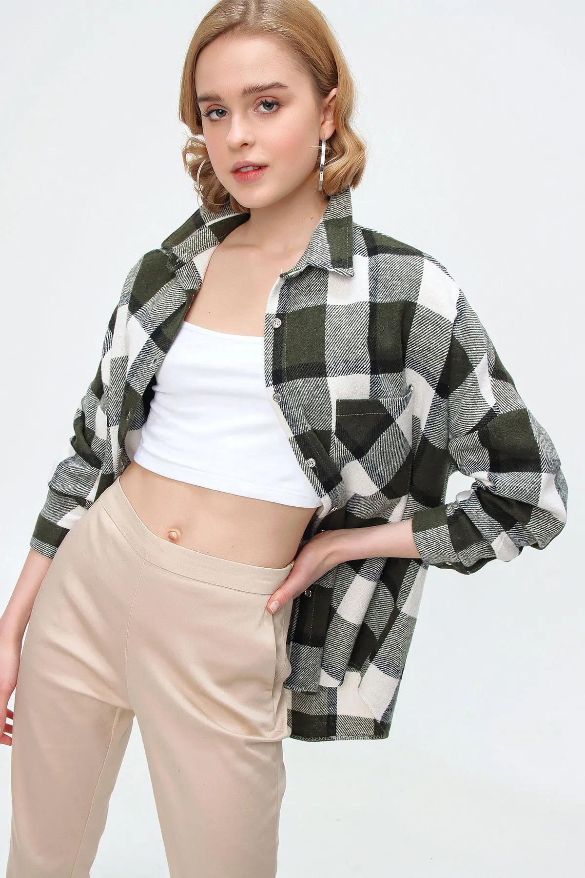 Thin Cachet Plaid Shirt 2021 Spring autumn women's shirt blouse street shirt new simple office lady long sleeve blouse