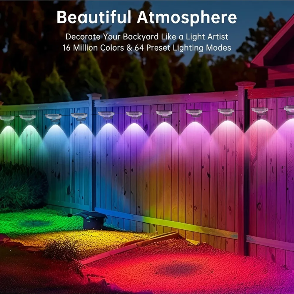 مصابيح LED دائمة للاستخدام الخارجي، 100 قدم 60 لمبة مقاومة للماء RGB، إضاءة حفلات مشهد عيد الميلاد DIY.