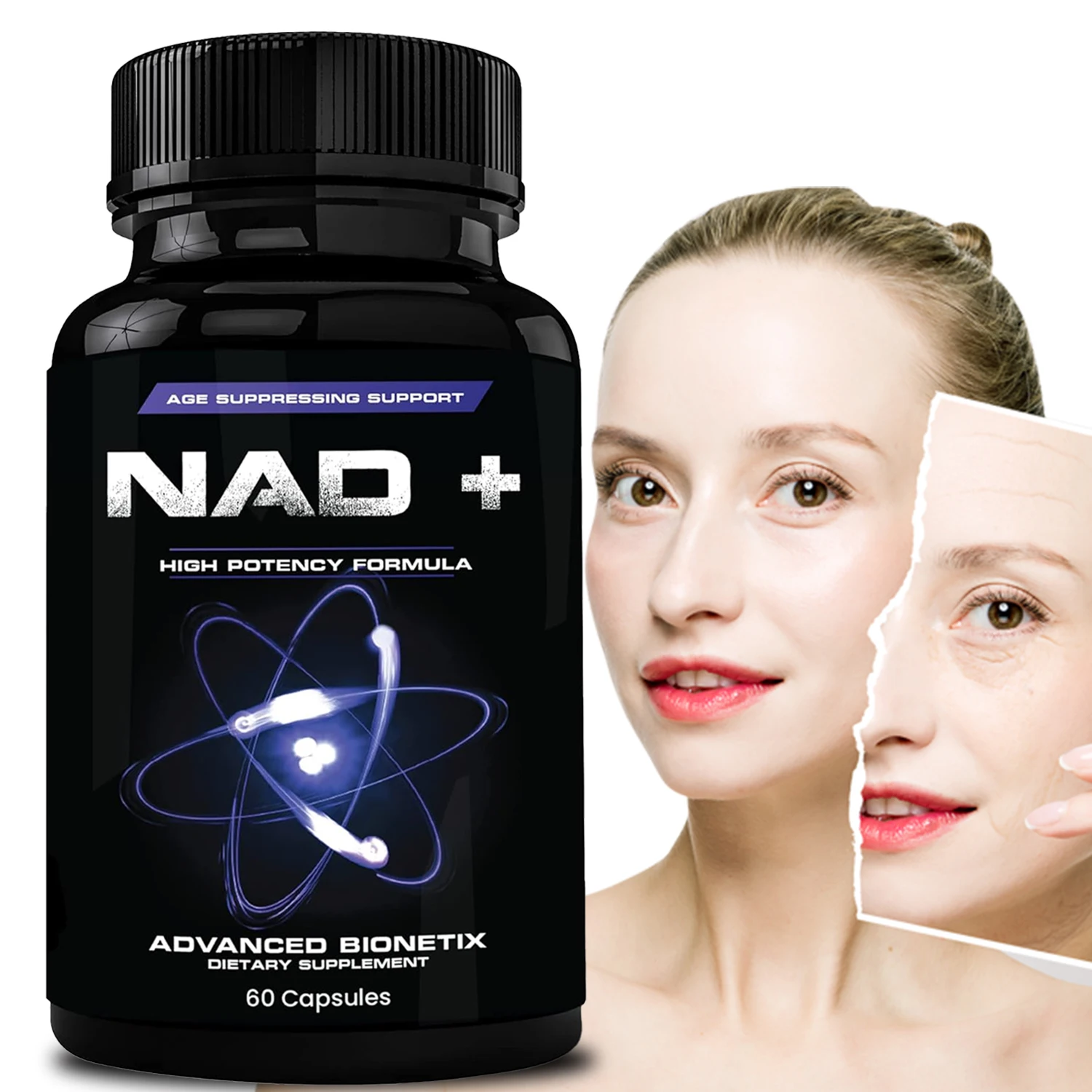 NAD Supplement - Anti aging, Reduces Fine Lines, Supports Cell Renewal and Skin Health, Improves Elasticity, Energy and Vitality