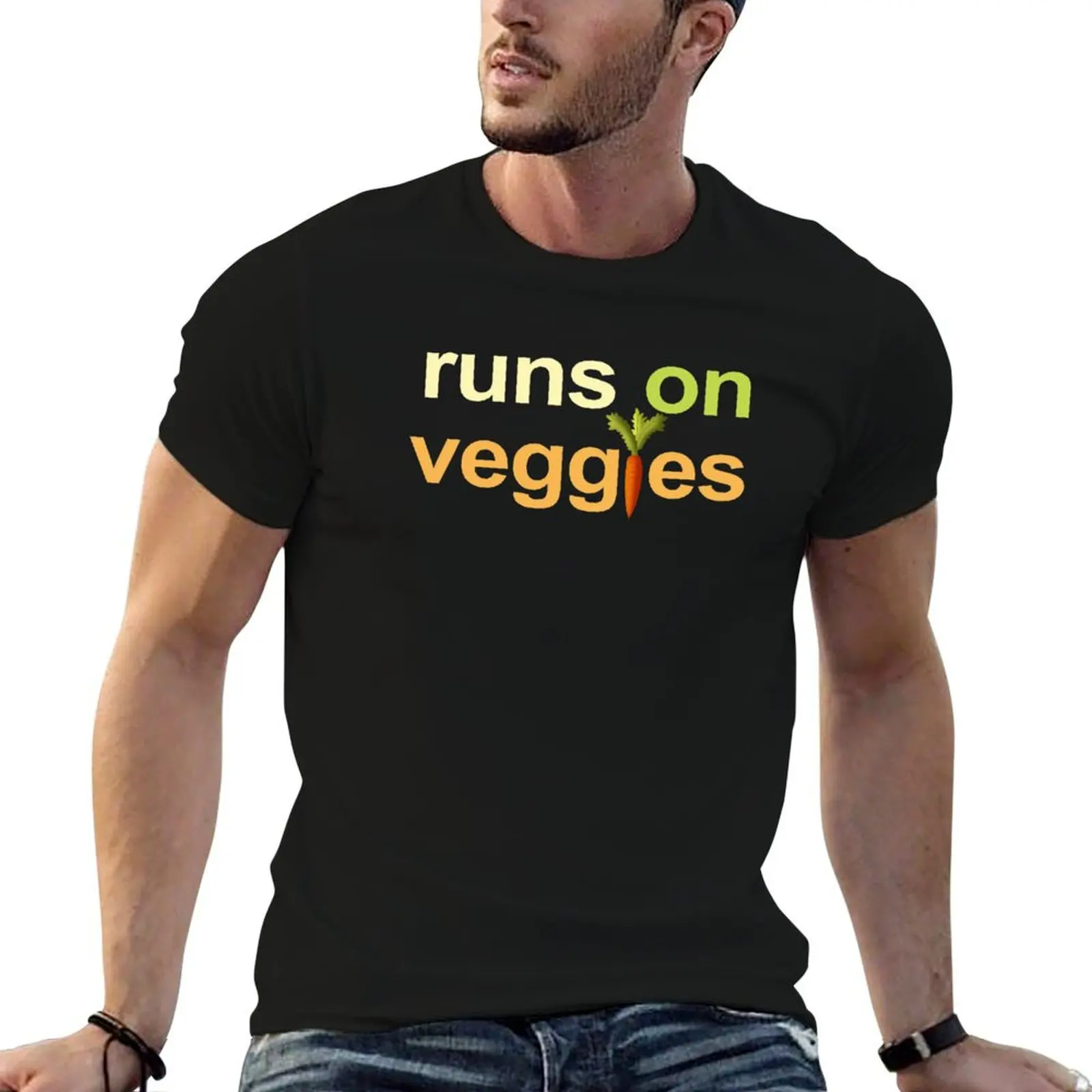Runs on veggies T-Shirt Quick Dry Training Short Sleeve Tee