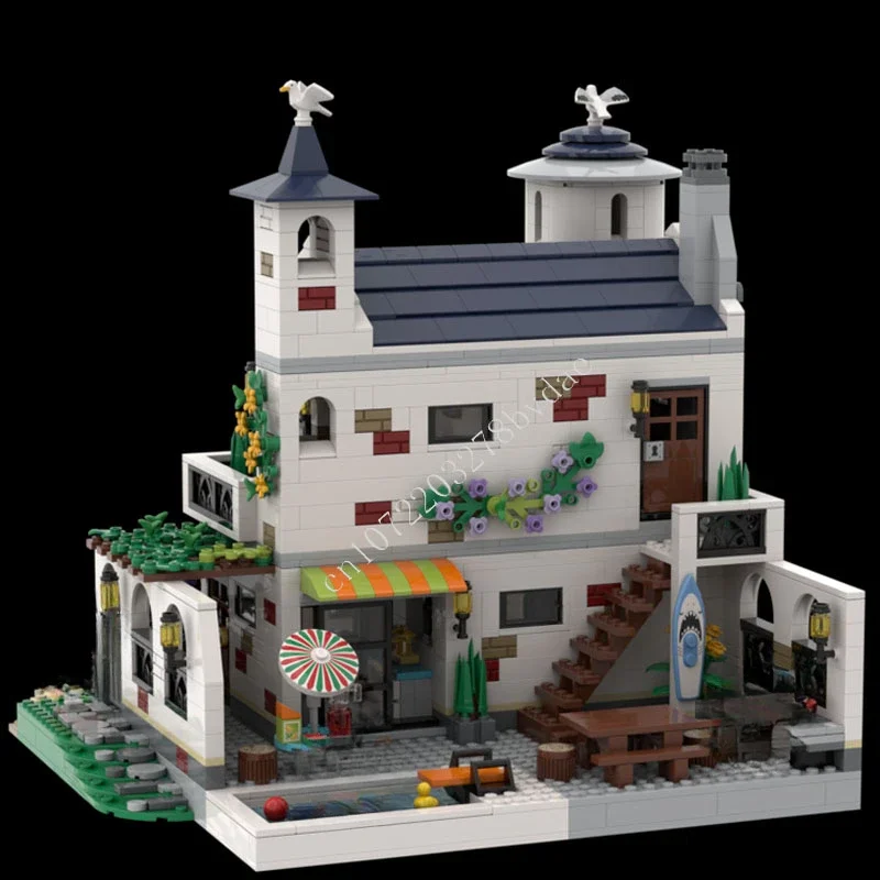 1997PCS Beach House Modular MOC Creative street view Model Building Blocks Architecture DIY Assembly Model Toy Gifts