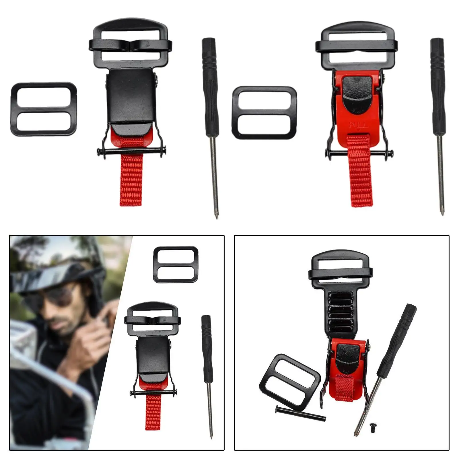 

Helmet Quick Release Buckle Kit Replace Parts Helmet Chin Strap Adapter