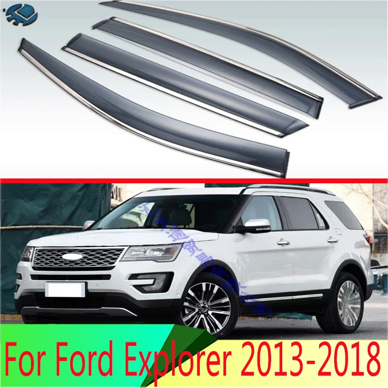 For Ford Explorer 2013 2014 2015 2016 2017 2018 Plastic Exterior Visor Vent Shades Window Sun Rain Guard Deflector 4pcs