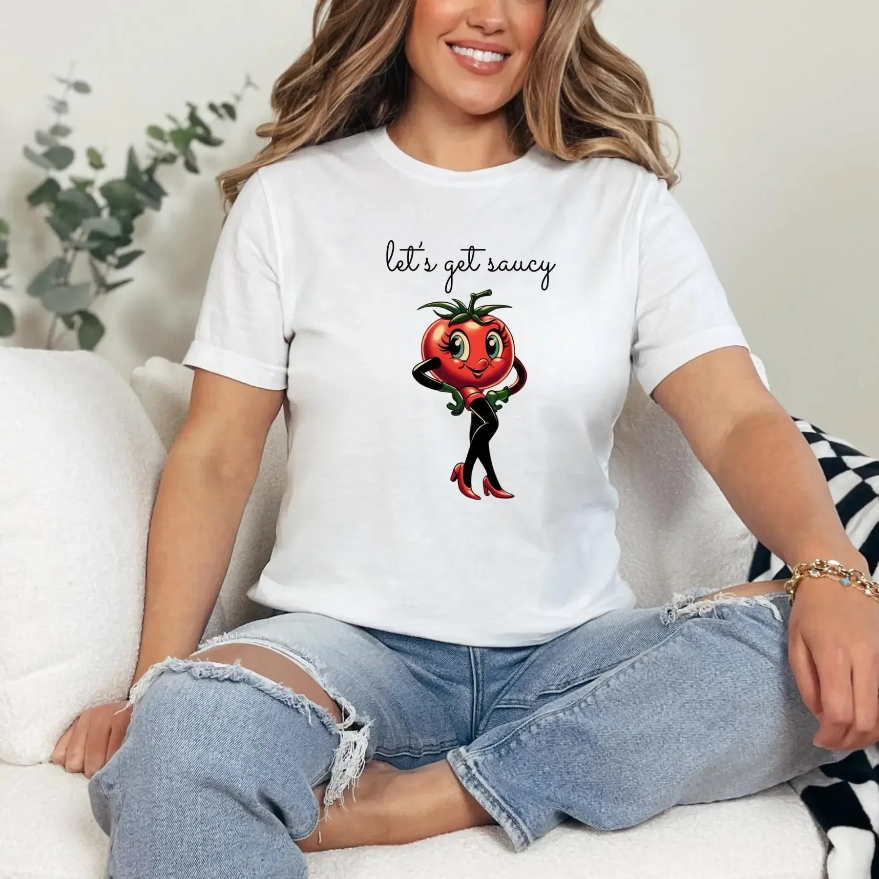 Tomato T Shirt Italian Sauce Ladies Funny Jersey for Lovers Pride Girl Summer