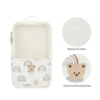 Sac à couches réutilisable pour bébé, pochettes organisatrices, sac en filet suspendu motif ours mignon pour vêtements de tout-petits, couches et jouets 2
