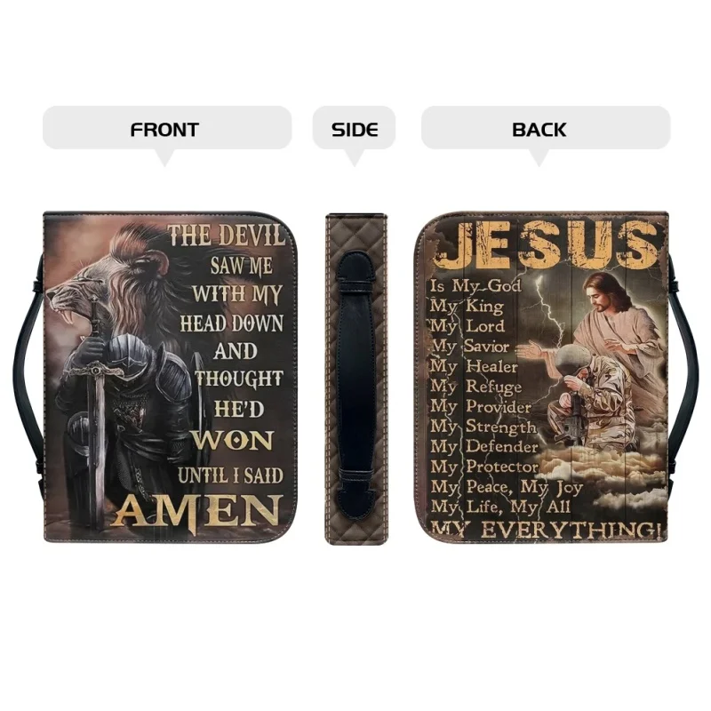 Jesus ist mein Gott personal isierte Druck Kirche Bibel Cover Fall Pu Handtaschen Studien buch heilige Aufbewahrung boxen für Frauen