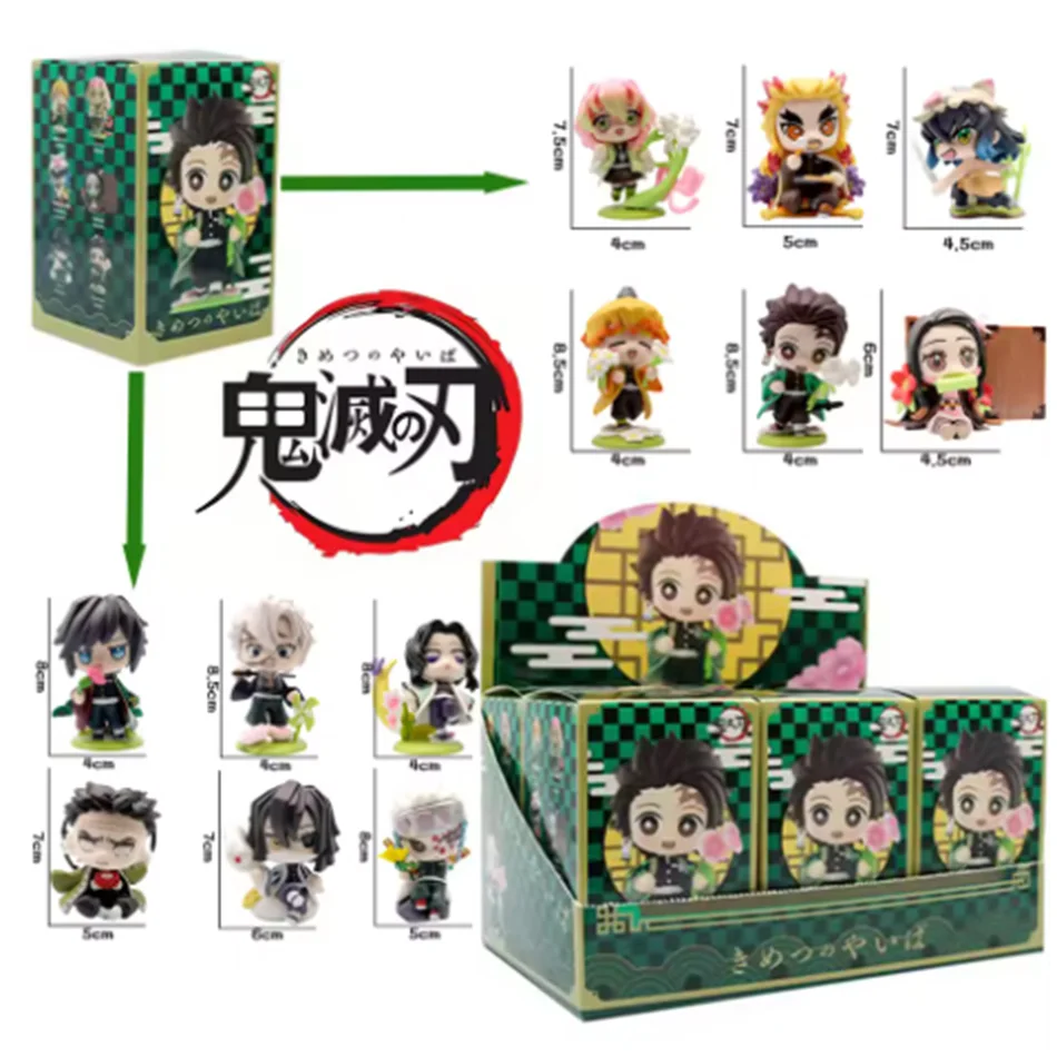 Demon Slayer Tanjiro Kamado Nezuko figurka anime, kreskówkowa, w niespodziance, kreatywna, personalizowana statuetka, model, ozdoba, pudełko z prezentem.