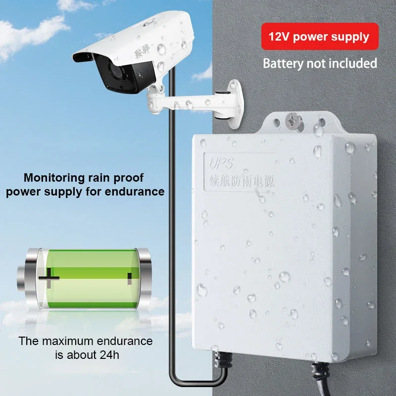 Fuente de alimentación de resistencia de doble salida, sistema de trabajo de enrutador de monitoreo de seguridad de batería, 12V, 2A, UPS