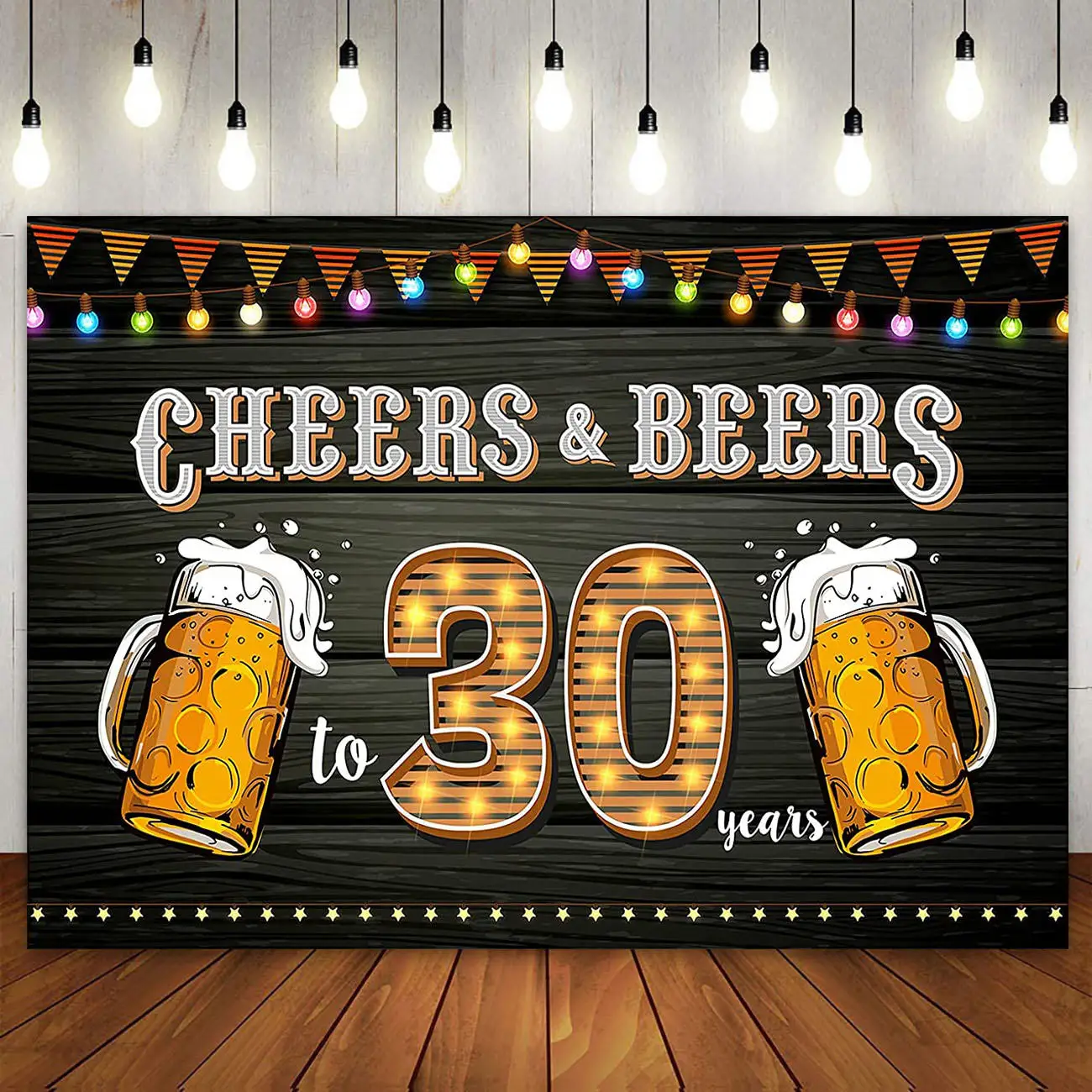 Cheers & Beers to 30 Years Oktoberfest Banner Backdrop Happy 30th Birthday Party Decor Anniversary German Bavarian Beer Festival