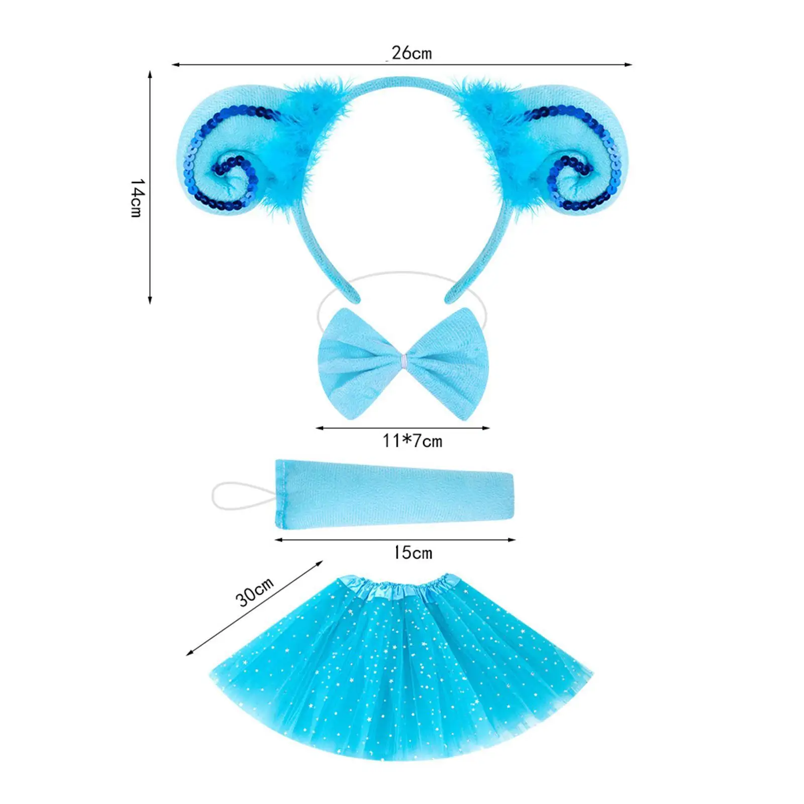 Lamskostuumset oren en staartset voor verkleedfeest carnaval verjaardag