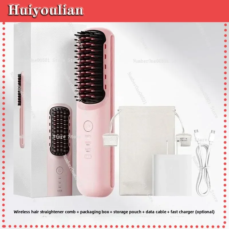 Super Hair Straightening Comb with Plasma Technology No Damage Fluffy Portable -LBW001