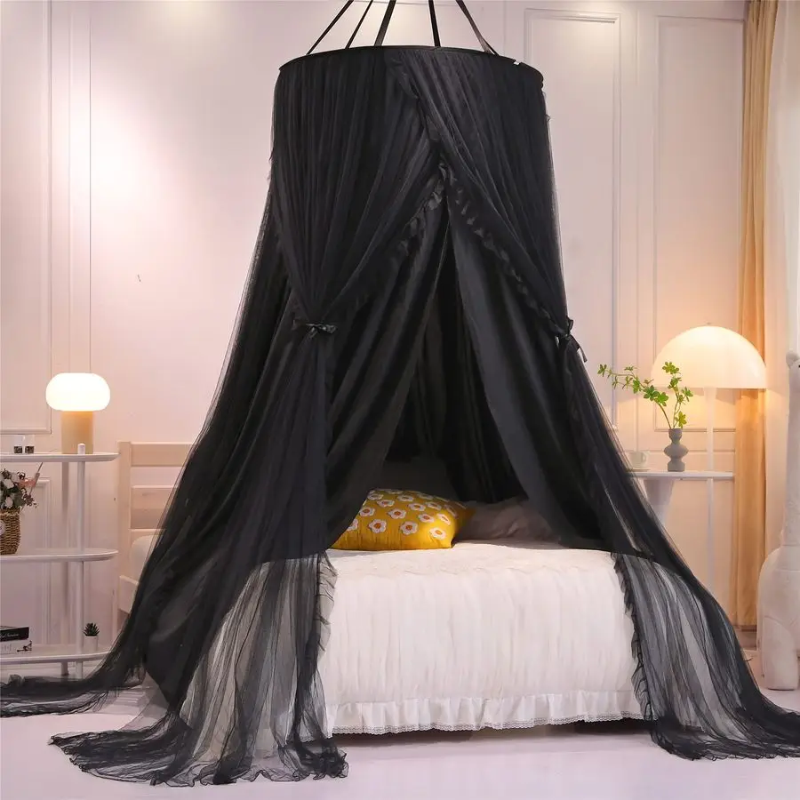 

Double Layer Princess Round Dome Canopy Bed Curtain for Girls Adults,Children Dreamy Mosquito Net,Cute Bedroom Decoration Castle