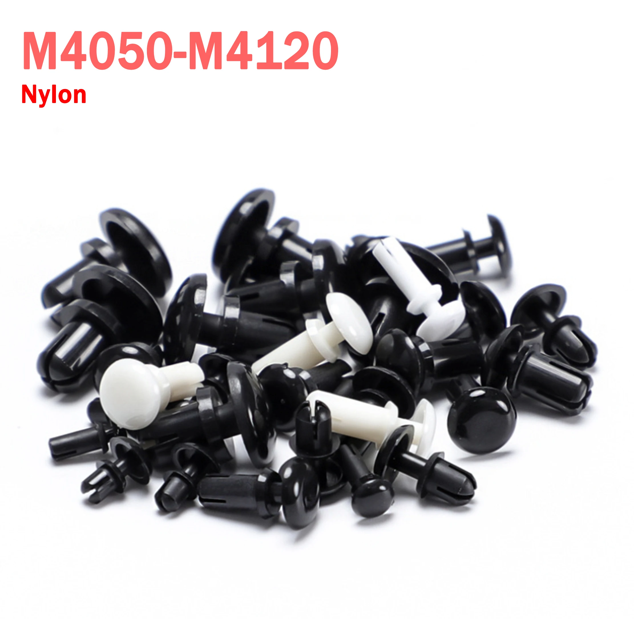 50Pcs 4.1mm PC Board R Type Nylon Plastic Press Rivet Expansion Tube Anchor Plug Black / White