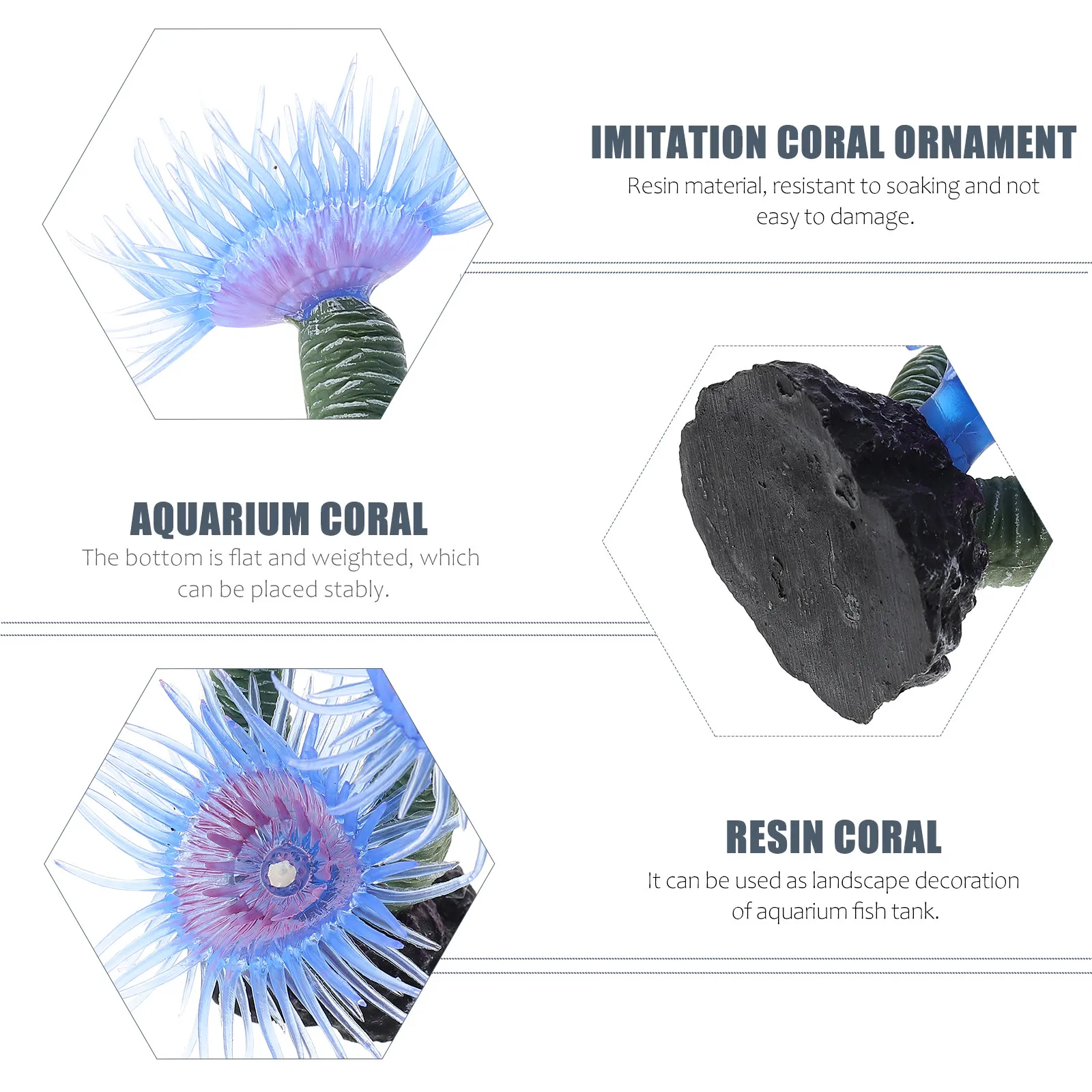 1Pcs Realistic Resin Simulation Coral Aquarium Fish Tank Decoration Ornament Safe for Fresh Salt Water Natural Look Lifelike