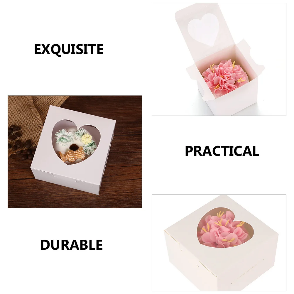 15Pcs Cake Boxes Packaging Bakery Boxes with Large Window for Wedding Party Candy Chocolate Cupcake Gift Storage