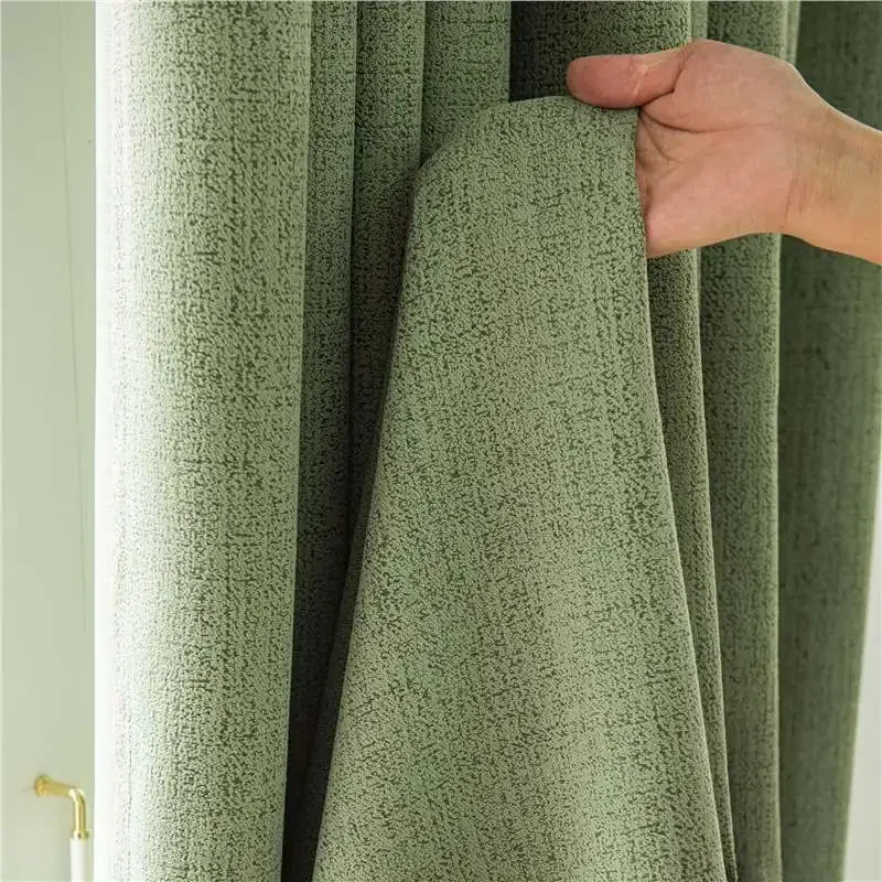 Extra High Living Room Cotton and Linen 90% Blackout Curtains for Bay Bedroom Curtains Customize Drapes Noice Reduce