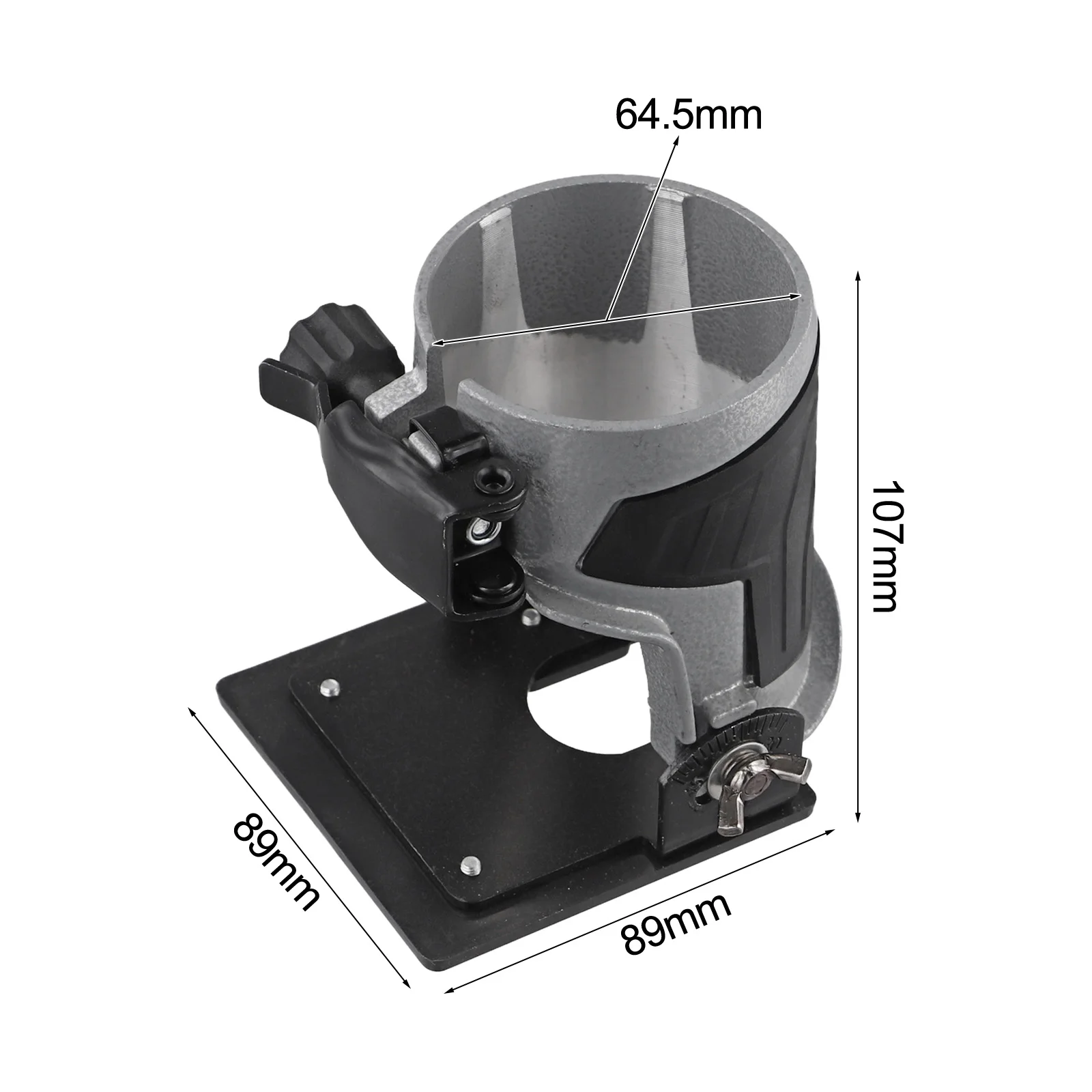 

Adjustable Trimmer Router Base Sturdy Aluminum Construction Compatible with Electric or Cordless Wood Hand Routers