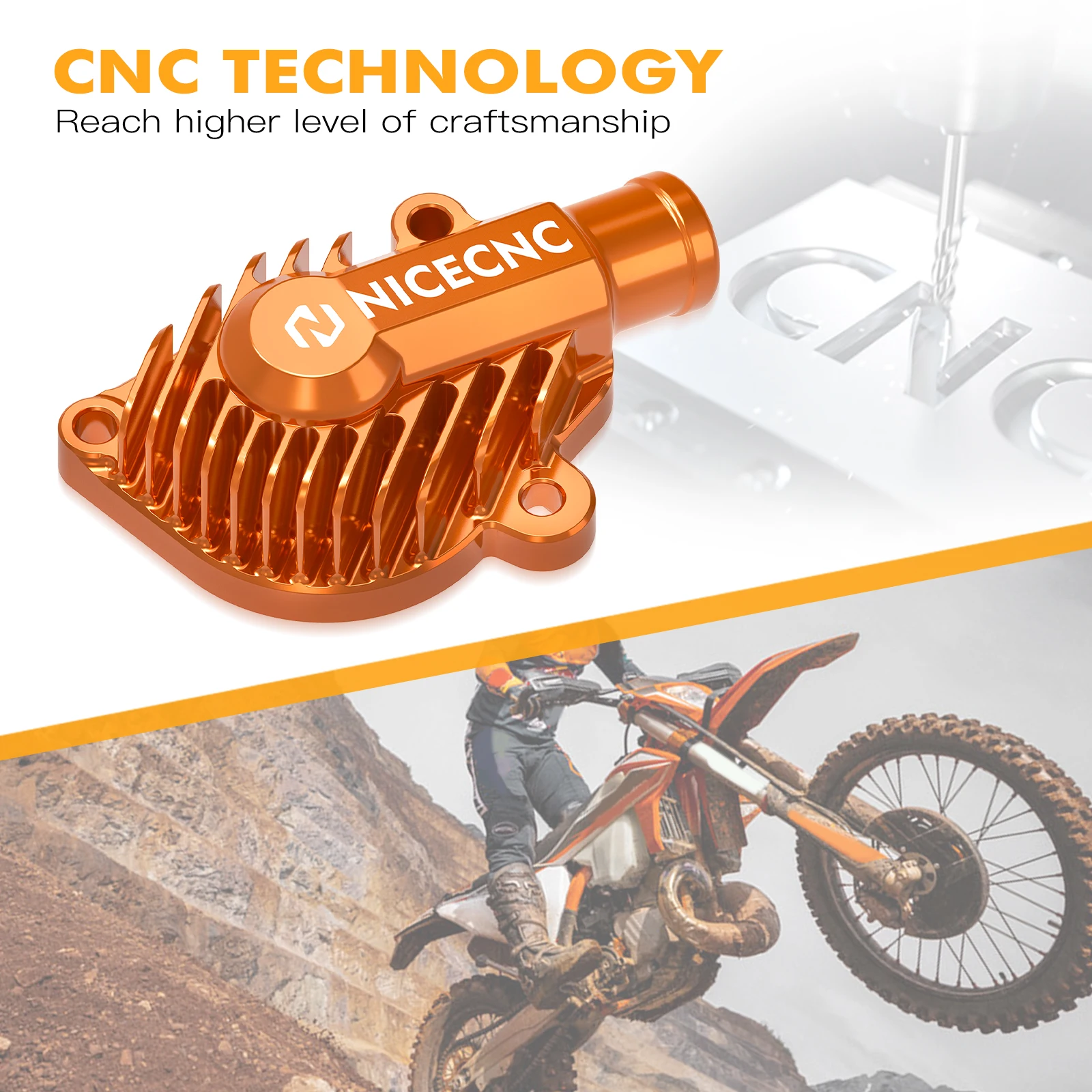 ل KTM EXC 300 EXC 250 XC-W 300 XC-W 150 XC-W 250 2024-2025 SX 250 XC 300 XC 250 2023-2025 غطاء مضخة المياه NICECNC دراجة نارية #3