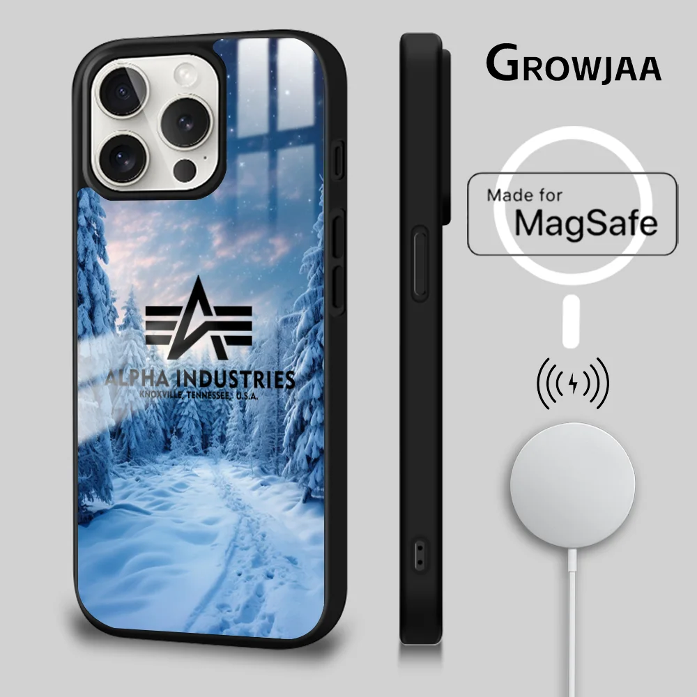 Japan A-Alpha I-Industries Phone Case For iPhone 16 15 14 13 12 11 Pro Max Plus Mini New Magsafe Mirror Wireless Magnetic Cover