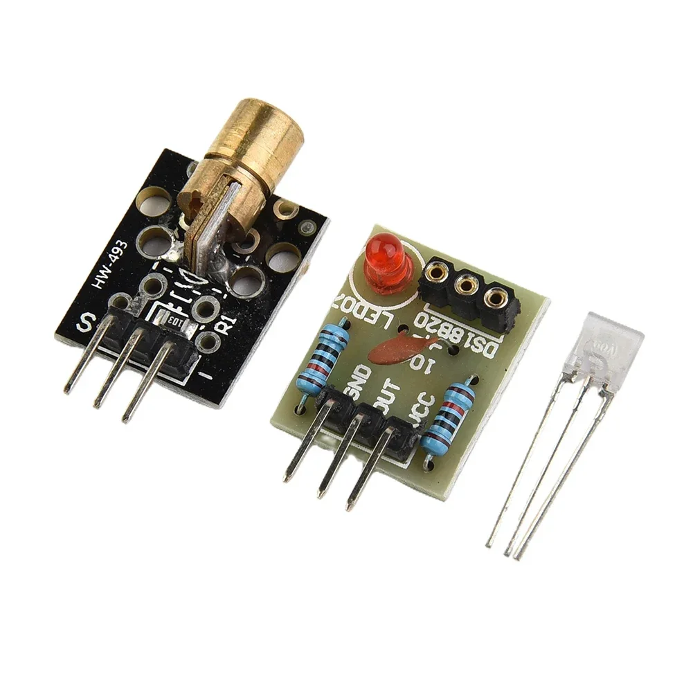 10Pcs/Set Laser Receiver Sensor Module Board KY-008 650nm 5V Red Laser Sensor Transmitter Module Dot Diode For AVR