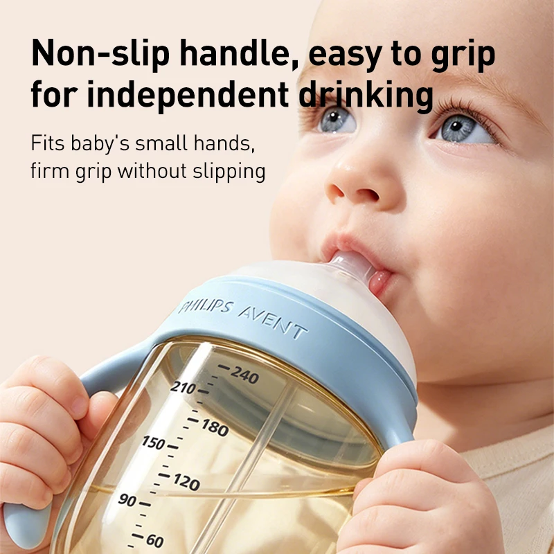 Philips Avent PPSU Baby Sippy Cup 240ml/300ml Breast-like Spout Gravity Ball Anti-Leak Training Cup with Handle BPA Free view 2