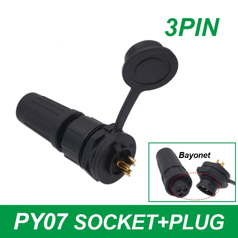 1 stks Connector Plastic Waterdichte Stopcontact IP67 PY07 Butt Connectors 2pin 3pin 4pin 5pin 6pin 7pin 8 pins Z108