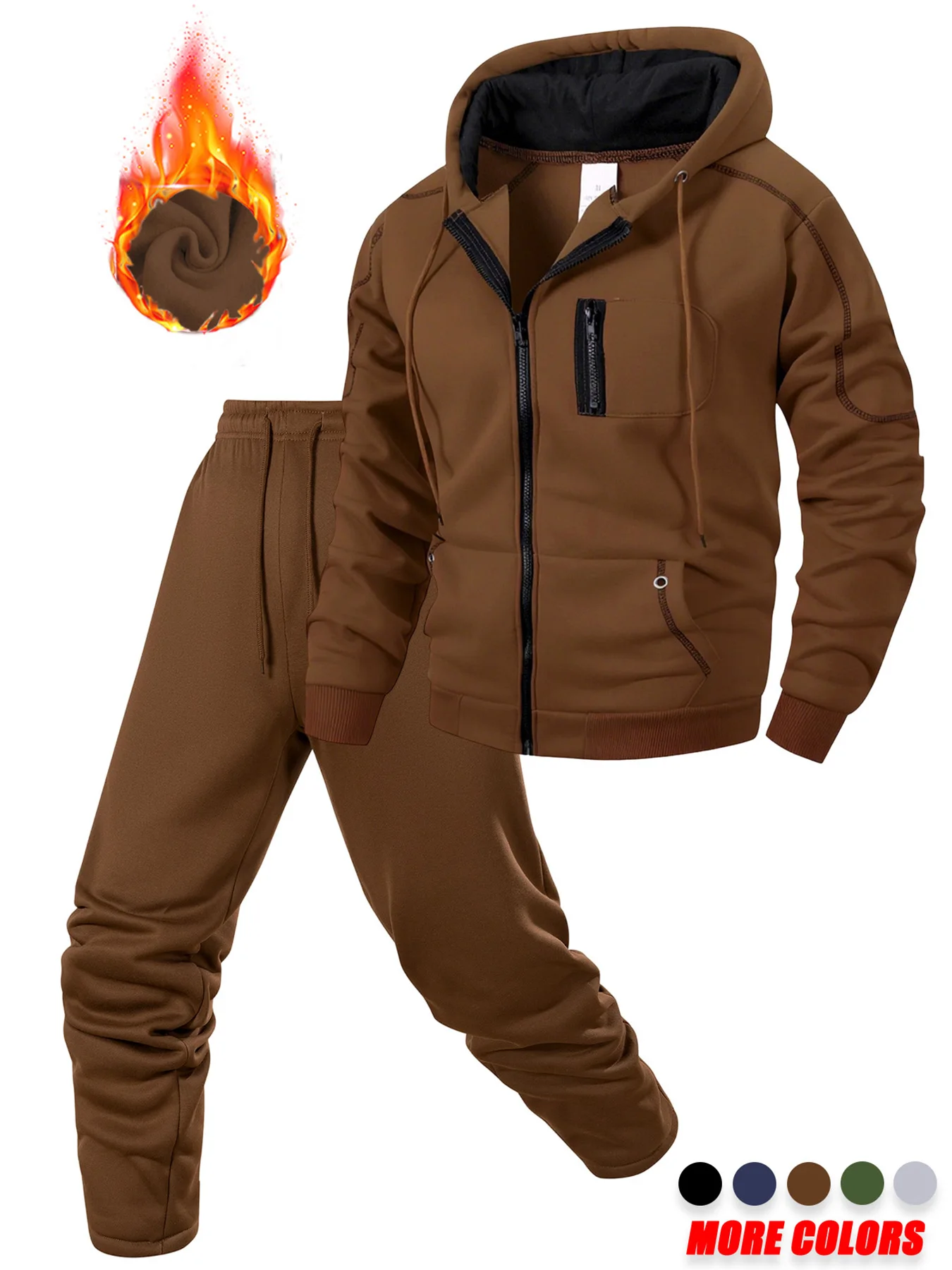 Men's Sportswear Set for Spring and Autumn Sporty Casual Jacket + Sport Pants Jogging Suit Hooded Sweatshirt Pant Tracksuits