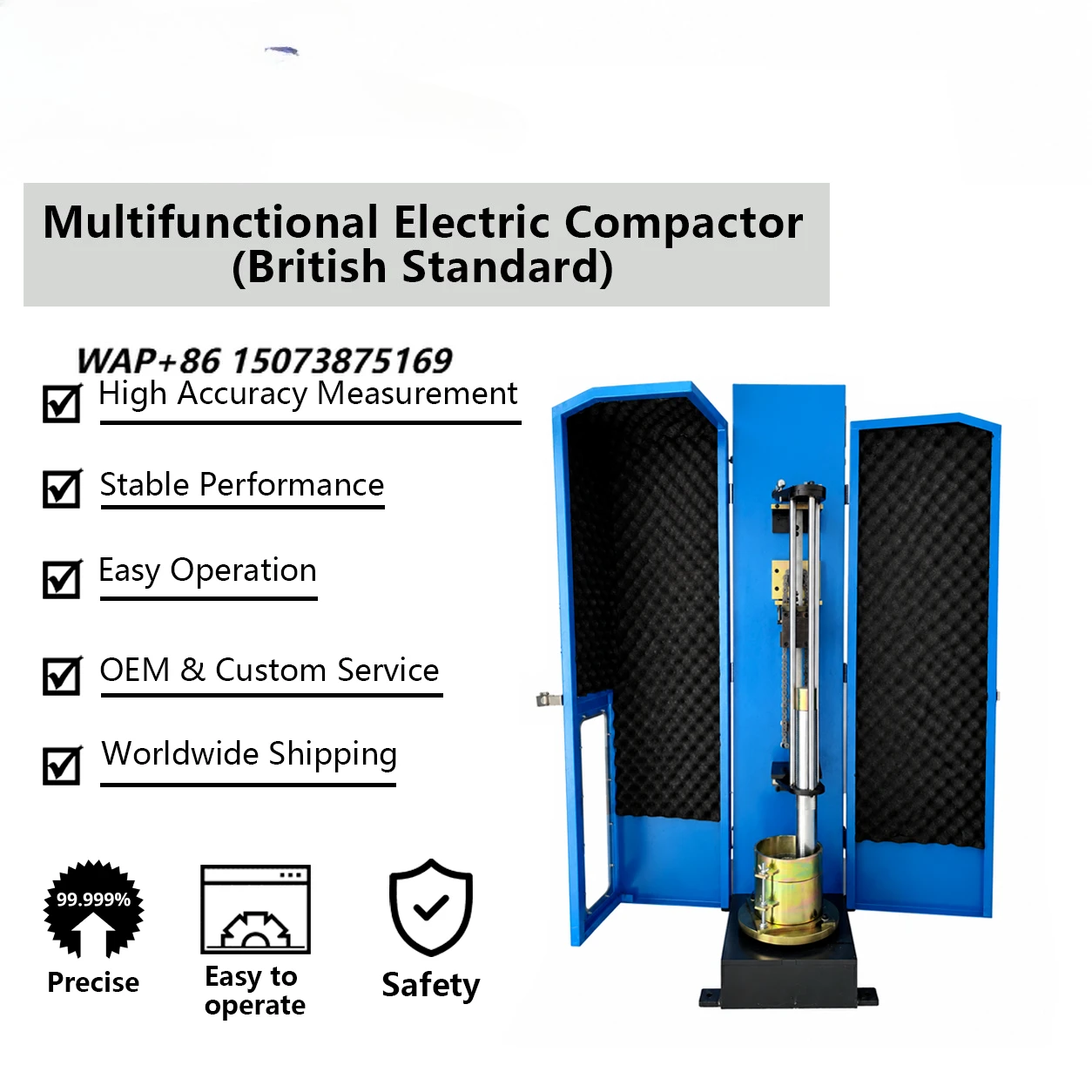 British Standard Automatic Soil Compaction Tester High Accuracy IP55 Protection 220V Conforms BS CBR Standards Durable Long