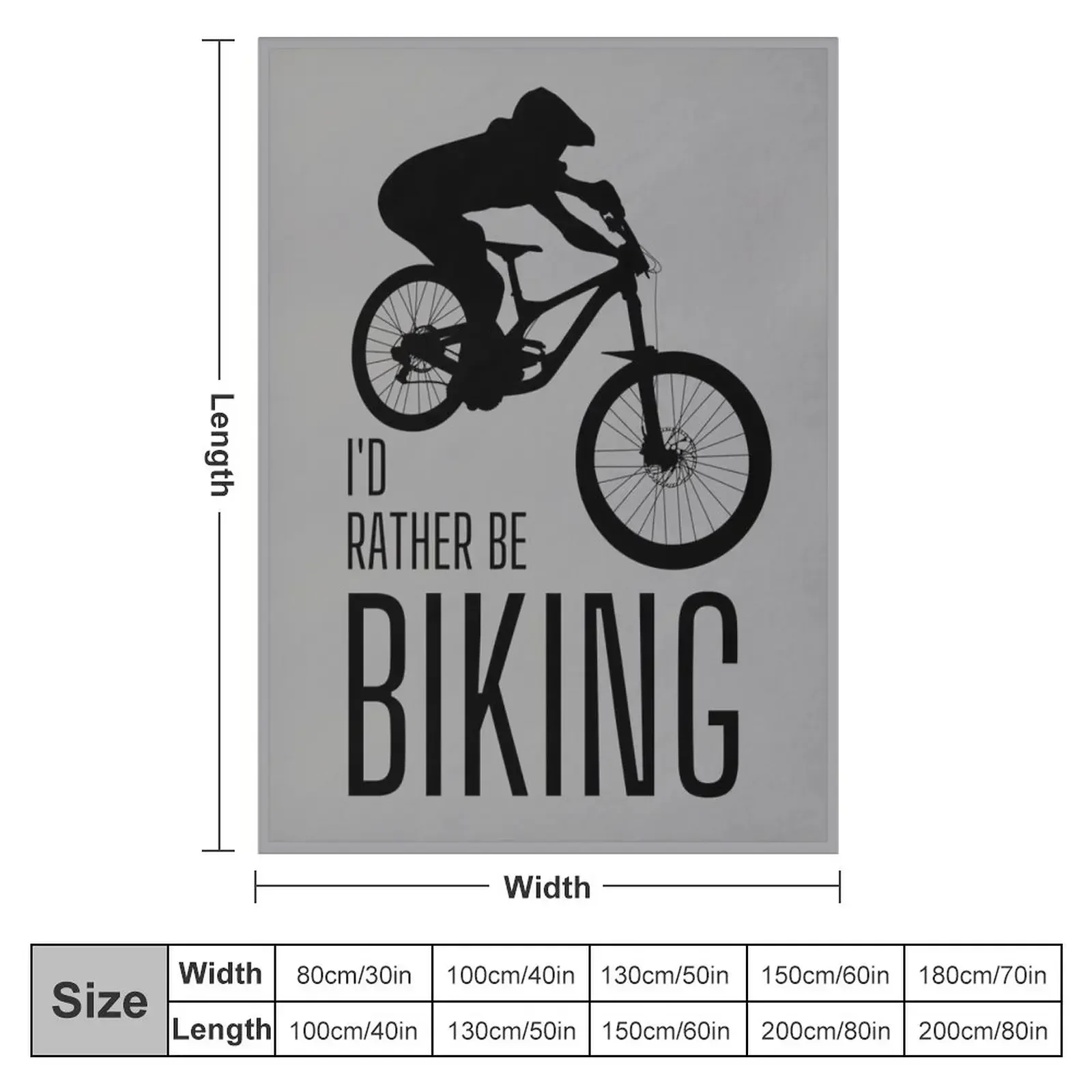 I'd rather be biking. MTB. Mountain biker. Downhill. Black Throw Blanket Camping Plaid on the sofa Blankets