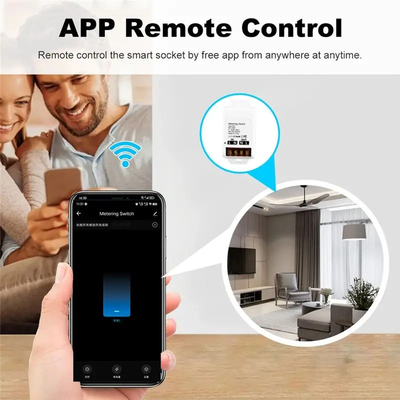 B50B Tuya WiFi 30A Relay Module 85-265V Smart Switch Home Automation Controller Works with Alexa for Google Home