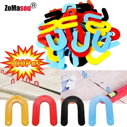 100/200Pcs New Plastic Shims Reusable Horseshoe U Shaped Tile Spacers Ceramic Leveling System Leveling Floor Wall Tile Gap Tools