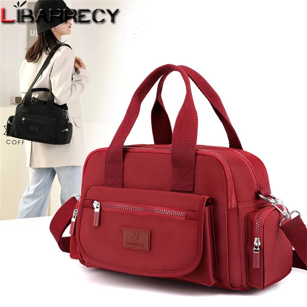 Bolso multifuncional De nailon De alta calidad para Mujer, bandolera De hombro a la moda, Color sólido, novedad De 2022