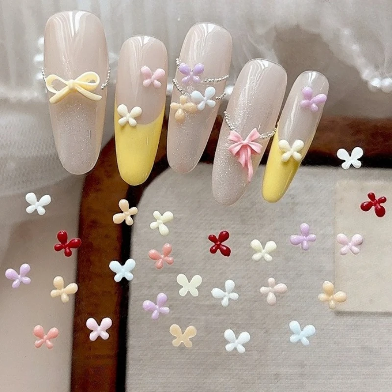 Small Resin Colorful Flowers Butterfly Drill Jewelry Alloy Golden Silver Nail Art Decorations Charms Manicure Tools Accessories