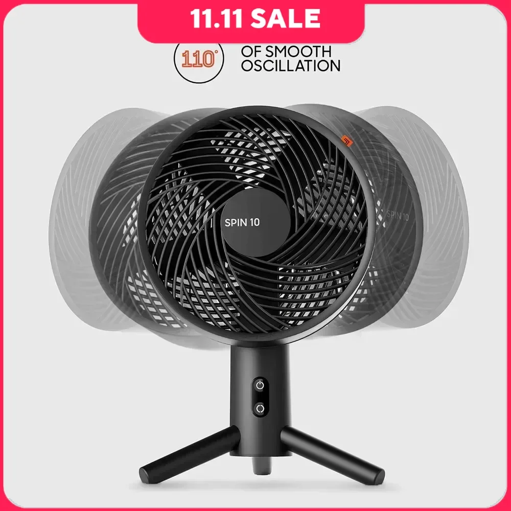 

Oscillating Desktop Fan, Quiet Comfort Simple Controls Multi-Directional Alrflow with 3 Speeds, Small, Black, Fans