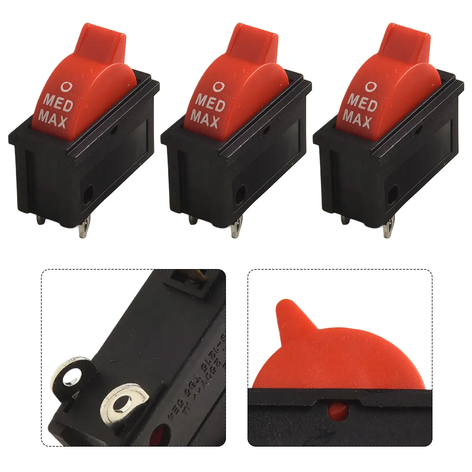 Black, Red Three-speed Switch 10A Current Rating 250V Voltage Rating Black And Red Colors Flame Retardant Material