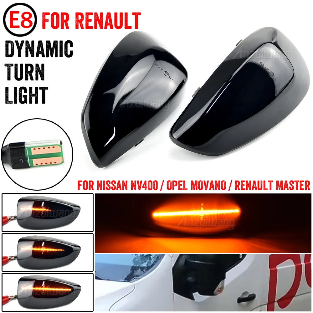 For Renault Master III 3 EV FV HV JV UV 2010 2011 2012 2013 2014 - 2023 Dynamic LED Side Mirror Turn Light Signal Lamp