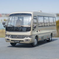 1:24 Coaster BUS Alloy Car Model Sound and Light Pull Back Children's Toy Collectibles Birthday gift