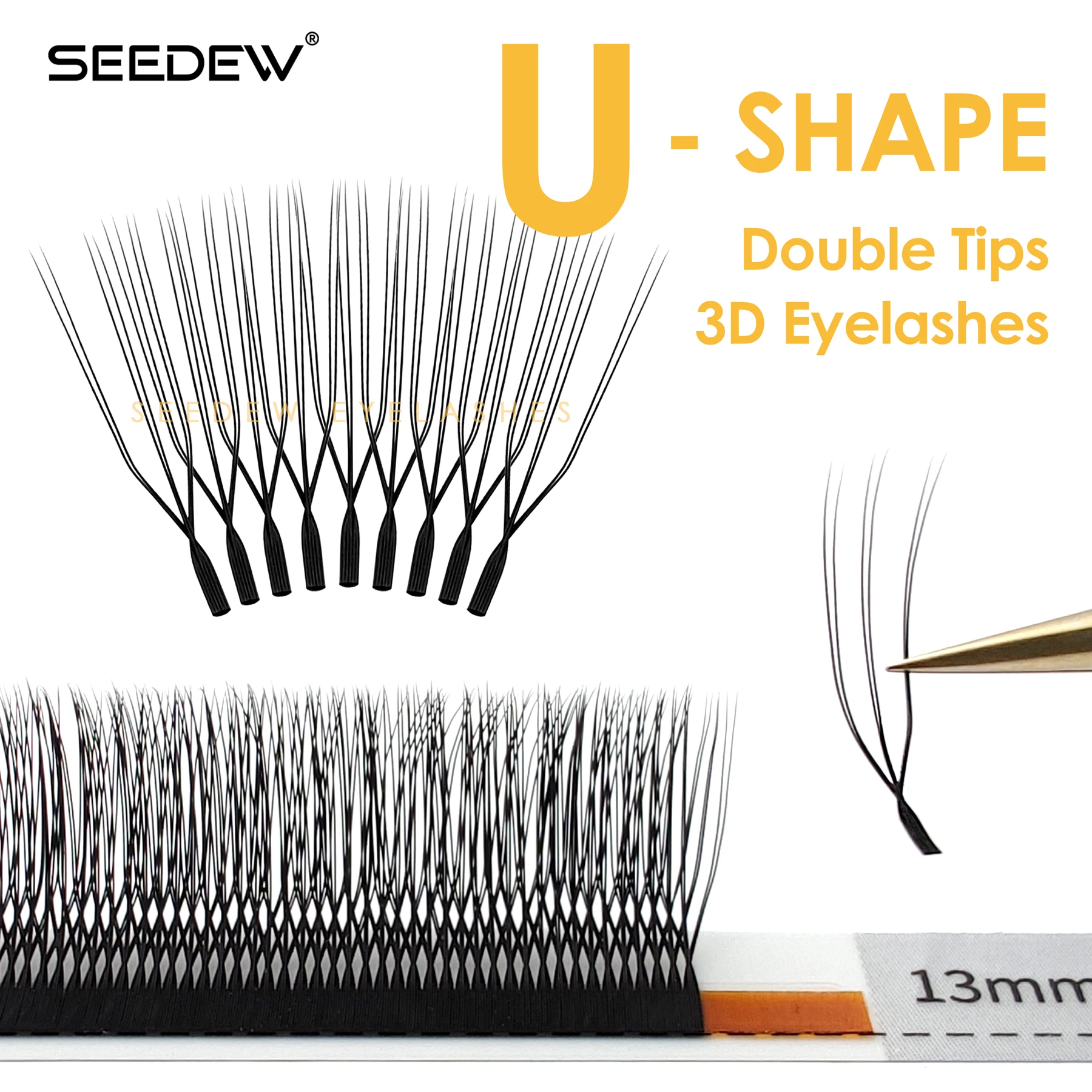 

SEEDEW U Shape 3D Eyelashes Extension Natural Soft DIY Premade Fan False Eyelashes